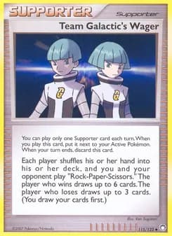 Team Galactic's Wager card in English