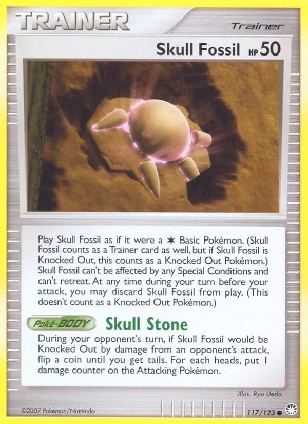 Skull Fossil card in English