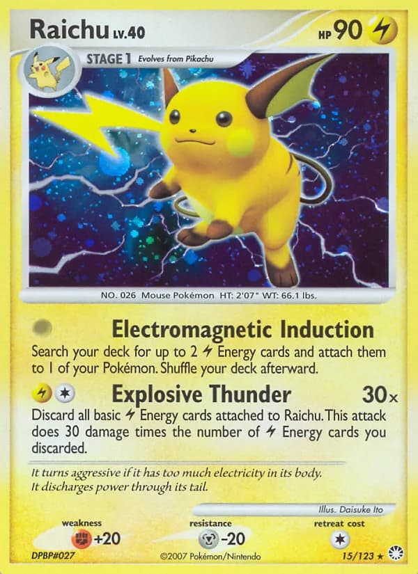 Raichu card in English