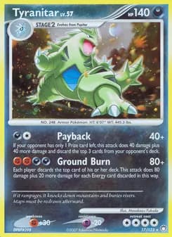 Tyranitar card in English