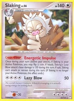 Slaking card in English