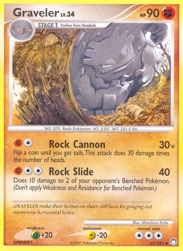 Graveler card in English