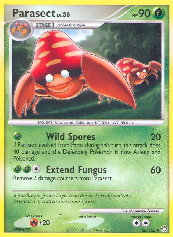 Parasect card in English