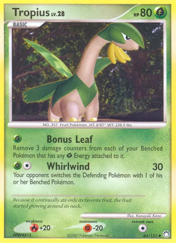 Tropius card in English