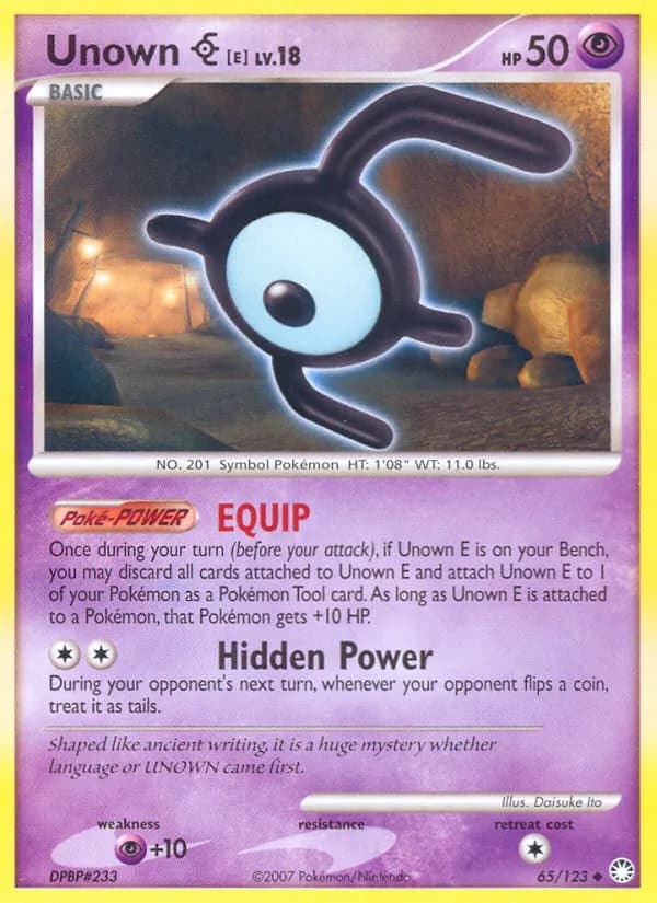 Unown E card in English