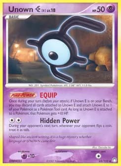 Unown E card in English