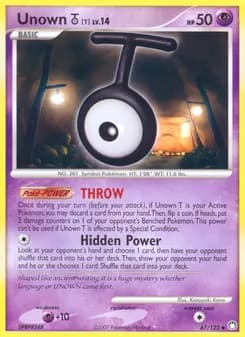 Unown T card in English