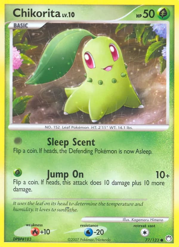 Chikorita card in English