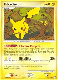Pikachu card in English