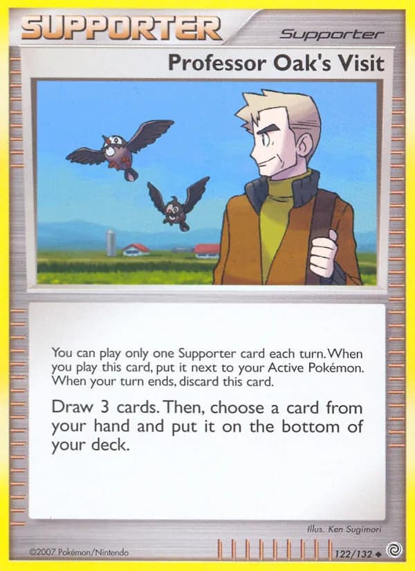 Professor Oak's Visit card in English