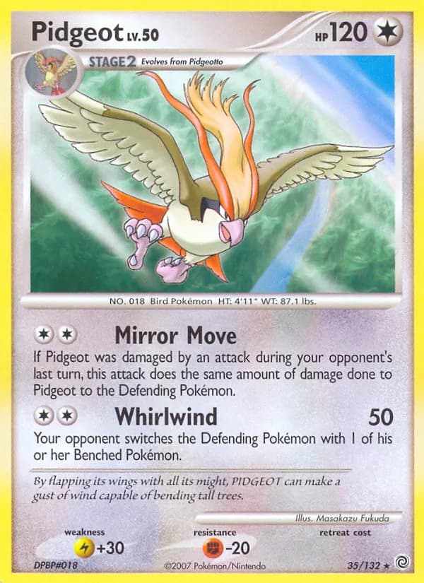Pidgeot card in English