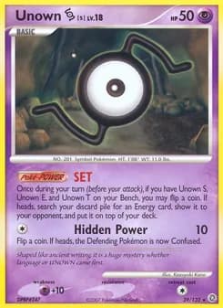 Unown S card in English