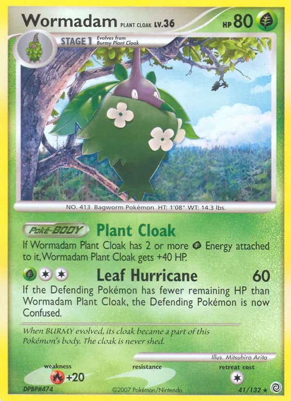 Wormadam Plant Cloak card in English