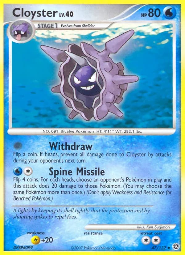 Cloyster card in English