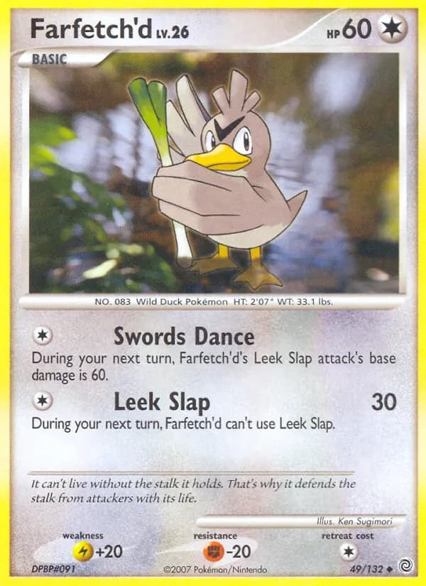 Farfetch'd card in English