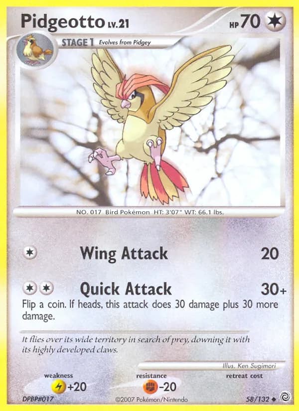 Pidgeotto card in English