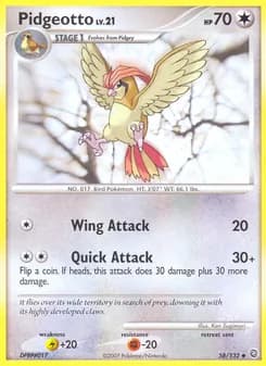 Pidgeotto card in English