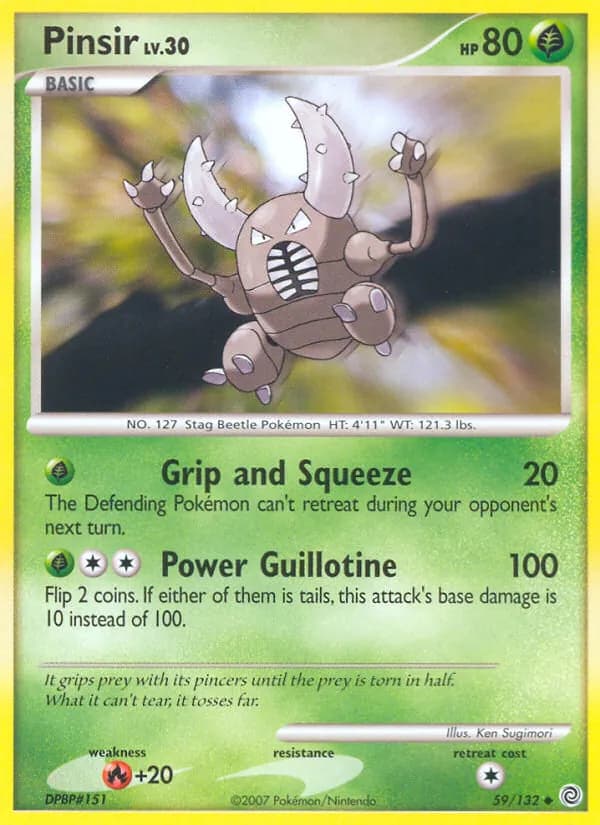 Pinsir card in English