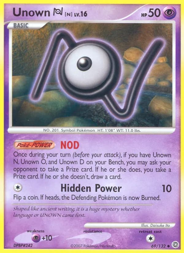 Unown N card in English