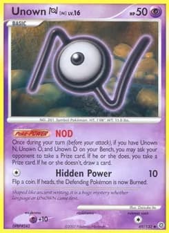Unown N card in English