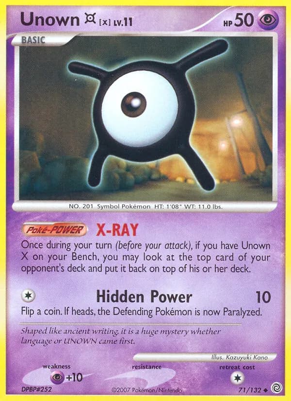 Unown X card in English