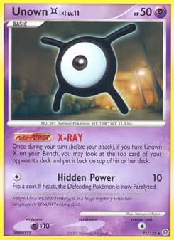 Unown X card in English