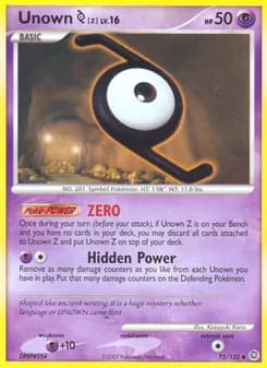 Unown Z card in English