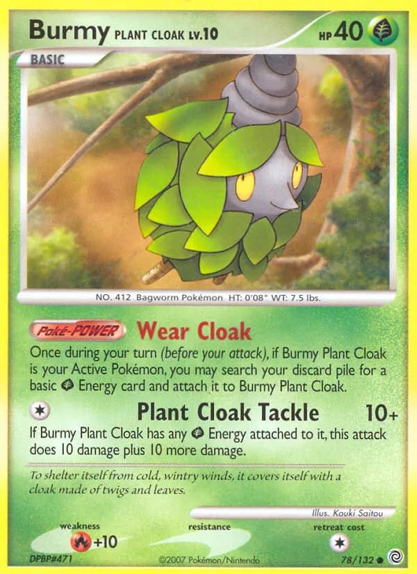 Burmy Plant Cloak card in English