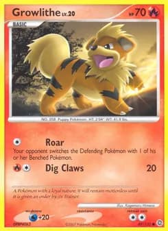 Growlithe card in English