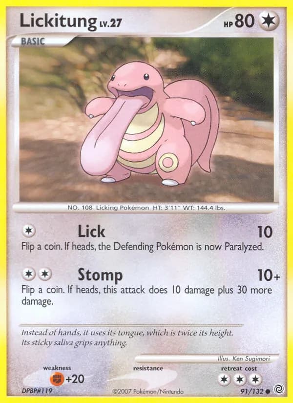 Lickitung card in English