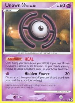 Unown H card in English
