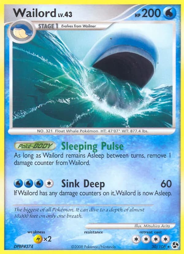Wailord card in English
