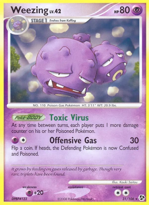 Weezing card in English