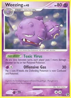 Weezing card in English