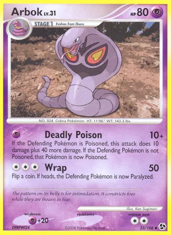 Arbok card in English