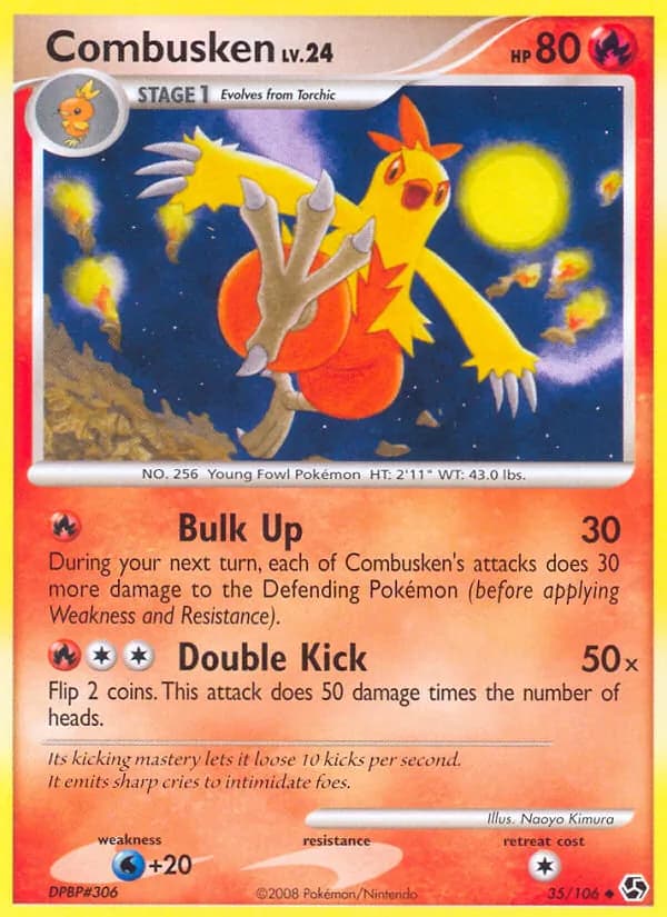Combusken card in English