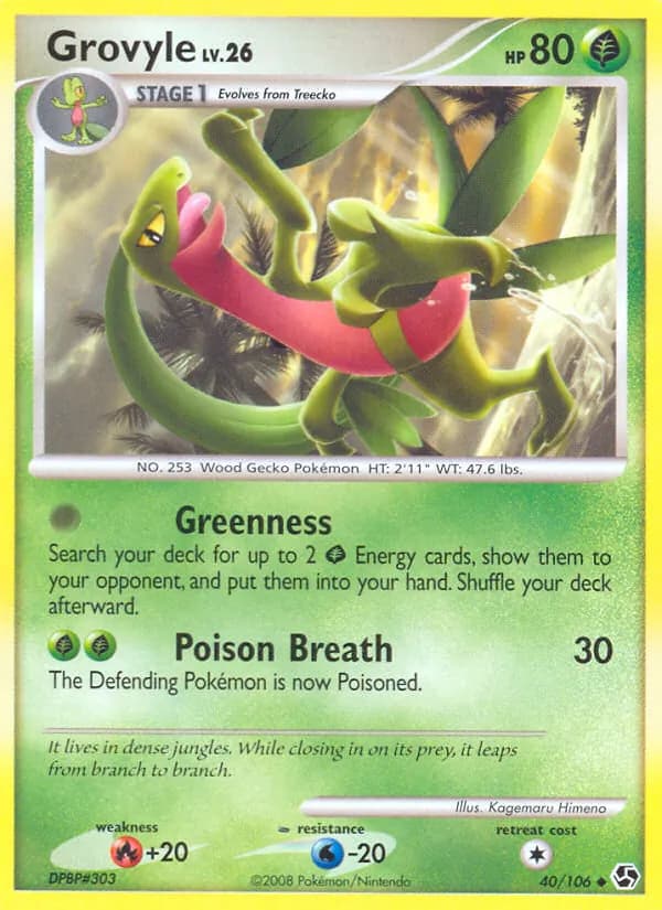 Grovyle card in English