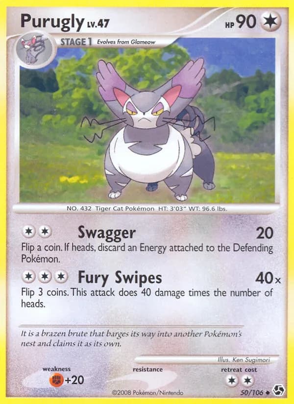 Purugly card in English