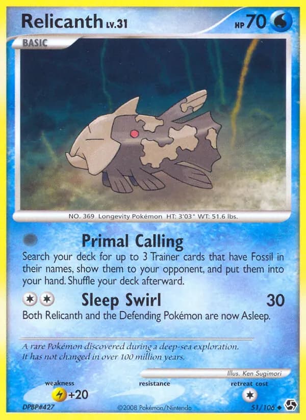 Relicanth card in English