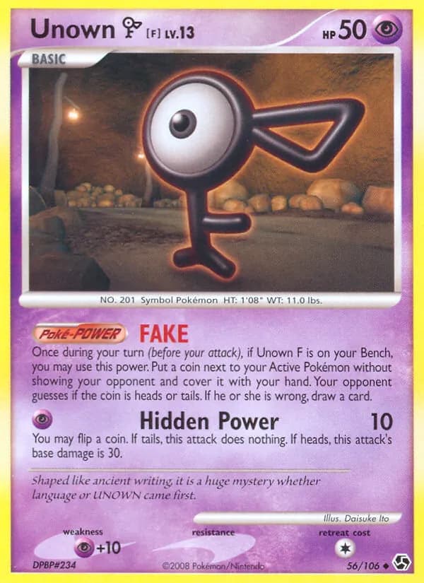 Unown F card in English