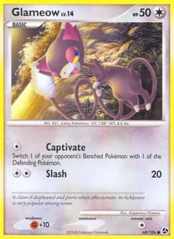 Glameow card in English
