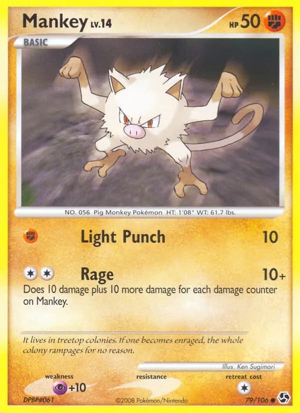 Mankey card in English