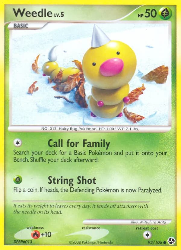 Weedle card in English
