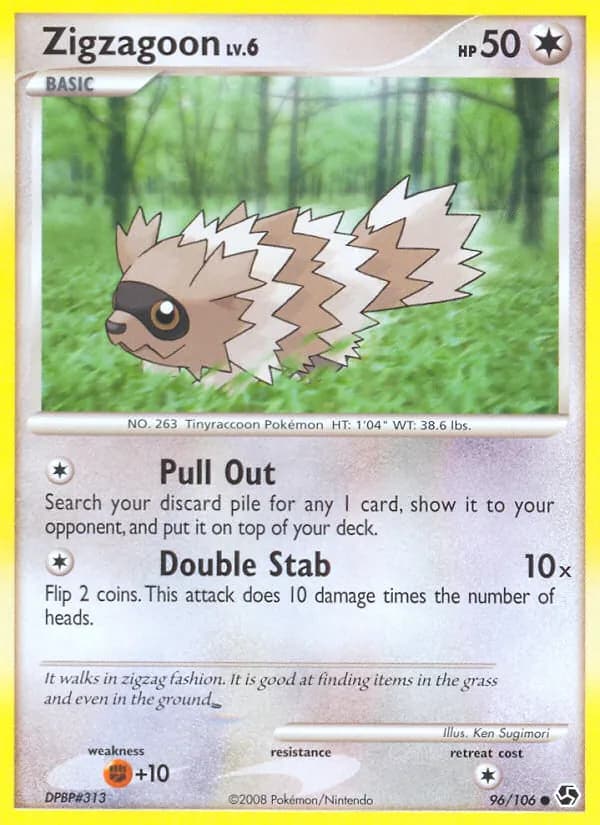 Zigzagoon card in English