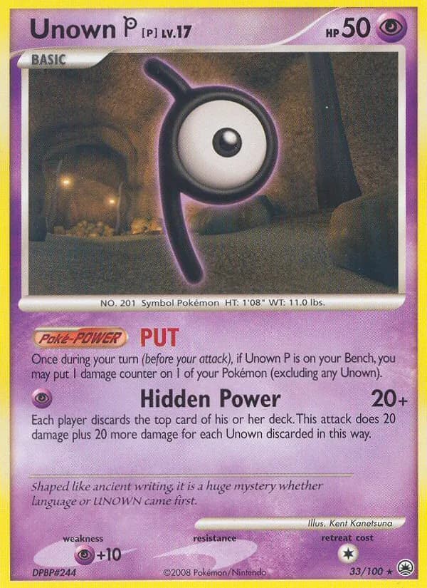 Unown P card in English