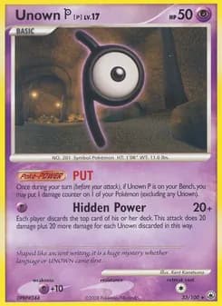 Unown P card in English