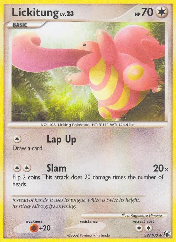Lickitung card in English