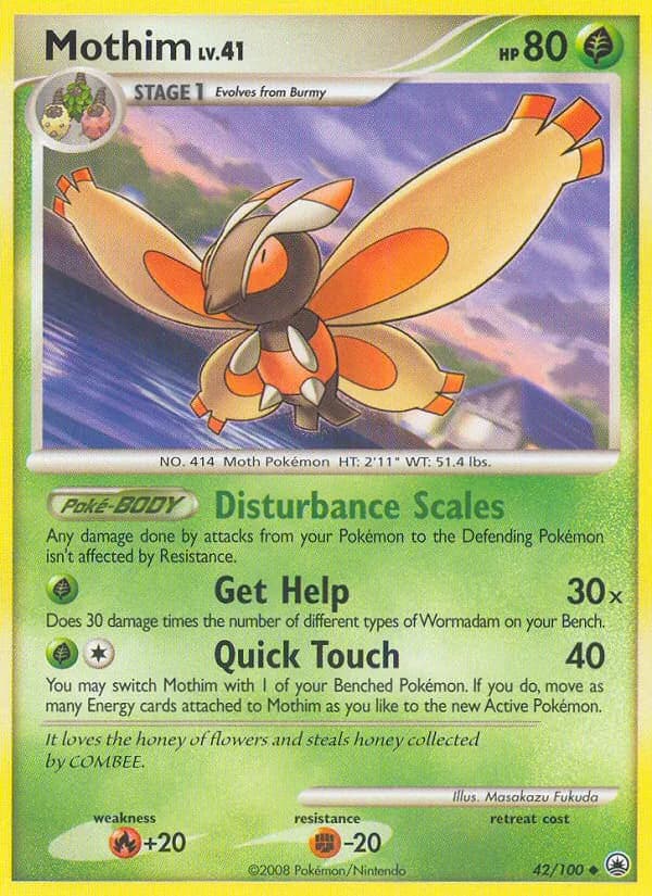 Mothim card in English