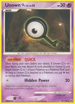 Unown Q card in English