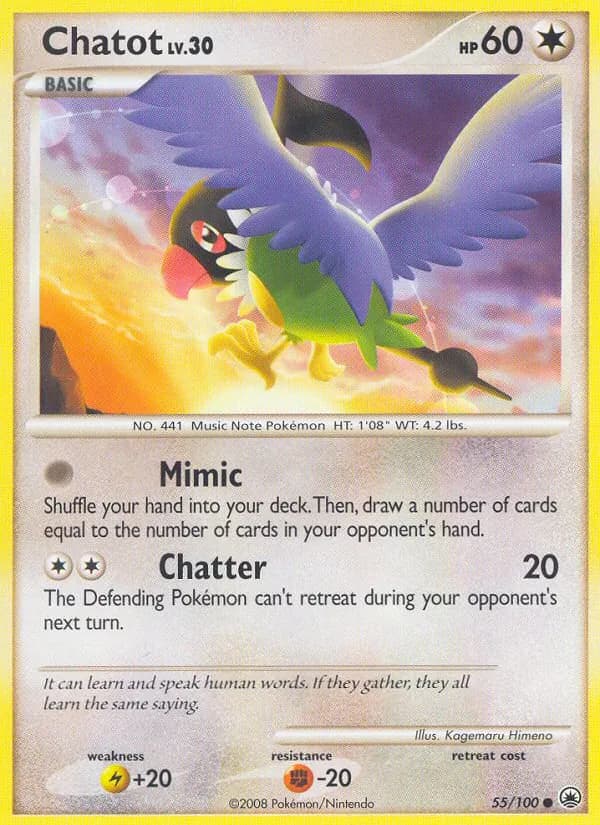 Chatot card in English